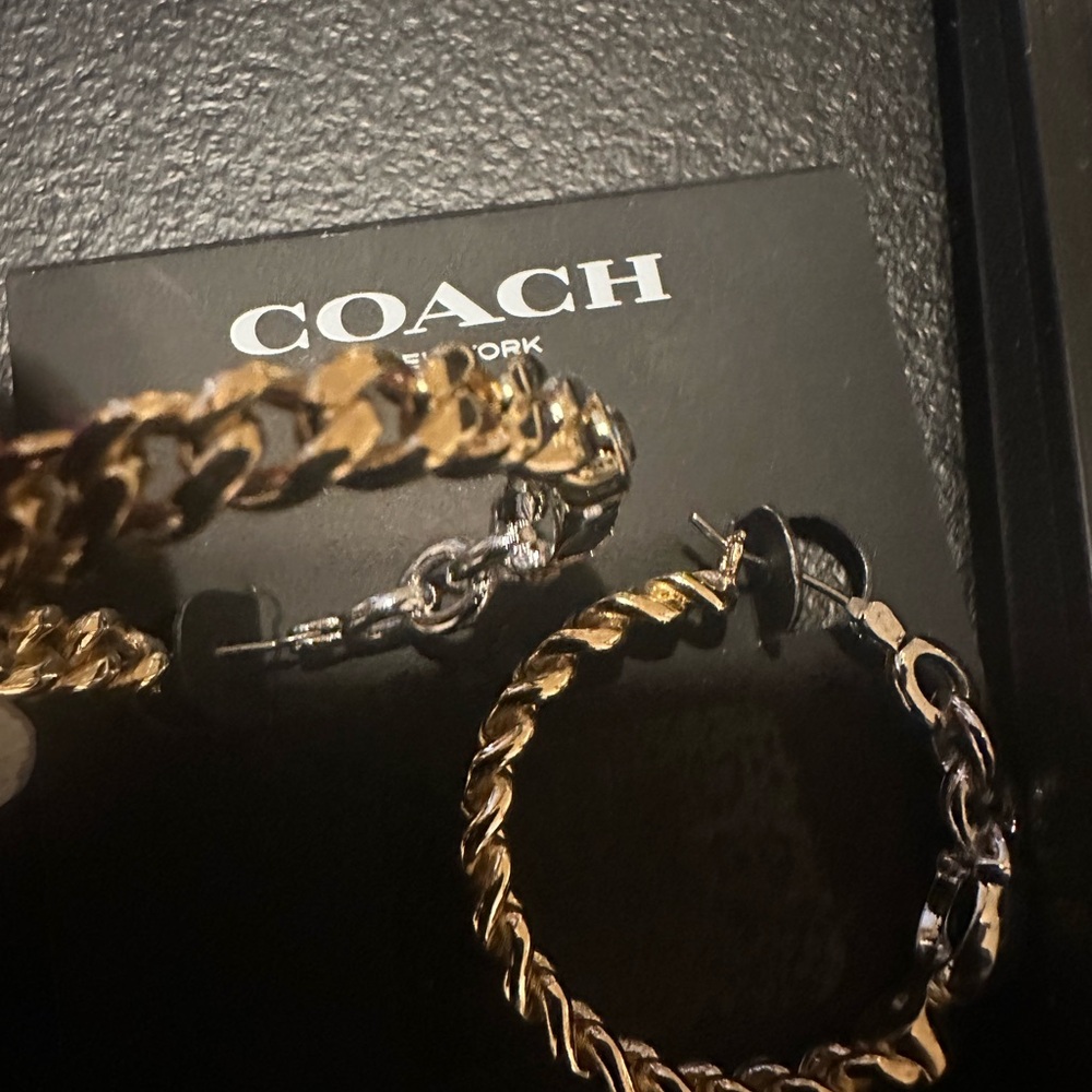 NWT Coach hoop earrings - Picture 3 of 5